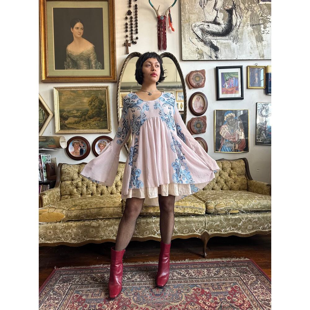 FP Paisley Blue and Cream Shayla Dress XS